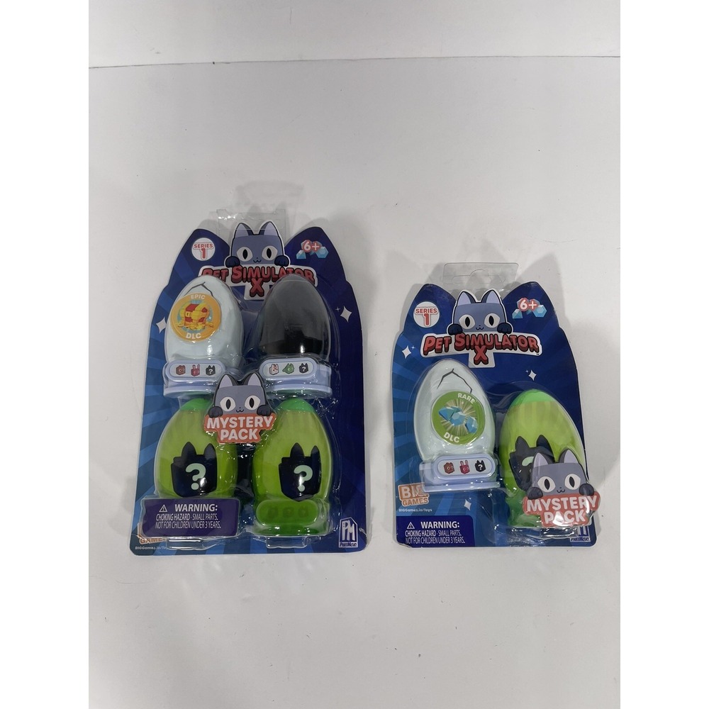 6 x Pet Simulator X Mystery Pet Minifigure Phatmojo 4 Pack+2‎ Pack Epic Rare DLC